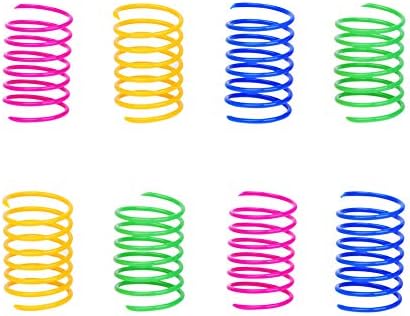 ISMARTEN Cat Spring Toy (60 Pack), Cat Kittens Toys Plastic Coil Spiral Springs for Swatting, Biting, Hunting, and Active Healthy Play (Random Color)