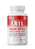 Om Mushroom Superfood Immune Defense Mushroom Capsules Superfood Supplement, 90 Count, 30 Days, Mushroom Blend, Reishi, Turkey Tail, Maitake, Agaricus Blazei, Vitamin C, Vegan