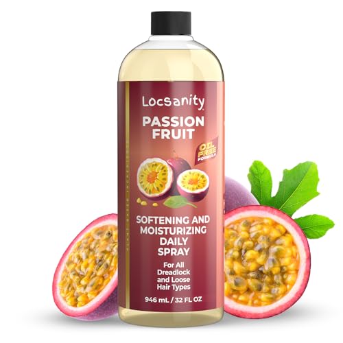 Locsanity Daily Moisturizing Spray for Dull, Dry Locs - Jumbo Size Passion Fruit Hair and Scalp Moisturizer for Dreadlocks, Sisterlocks, Microlocks, Braids to Control Oil and Frizz Passionfruit
