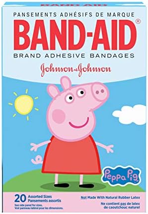 Band-aid Brand Adhesive Bandages, Peppa Pig, Assorted Sizes, 20 Count (Pack of 24)