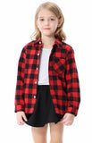 SANGTREE Family Matching Flannel Shirts Christmas Girls Flannel Shirts Long Sleeve Button Down Plaid Shirts Red, 12-13 Years = Tag 180