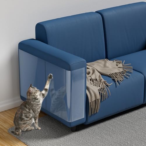 【NO PINS Pain】 Cat Scratch Furniture Protector-16 Pack Self-Adhesive Single Side Couch Protector from Cat Claws,Furniture Protectors from Cats Scratching,Anti Cat Scratching Deterren Protectors