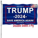 Double Sided Save America Again Flag Trump 2024 Flag 3 Ply Donald Trump Flags 3x5 Outdoor 200D Polyester with Durable Canvas Header and 2 Brass Grommets