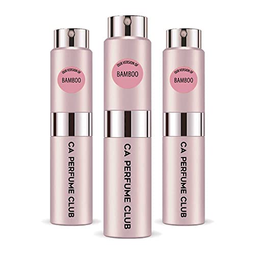 CA Perfume Impression of Bamboo For Women Replica Version Fragrance Dupes Concentrated Long Lasting Eau de Parfum Spray Refillable Atomizer Bottle 0.27 Fl Oz-X3