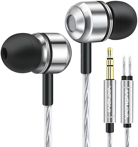 Wired Earbuds, in-Ear Headphones Wired with Pure Bass Sound, Noise Isolating 3.5mm Headphones Earbuds Wired, Lightweight Wired Earphones for Samsung,iPhone, Laptop,Tablet, MP3 and Other 3.5mm Devices