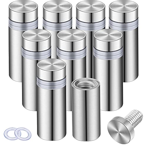 Sign Standoff Screws Advertising Screws Stainless Steel Wall Standoff Mounts Glass Acrylic Nail, 8 Pieces (0.47 x 1.18 Inch)