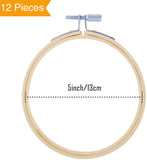 Caydo 12 Pieces 5 Inch Embroidery Hoops, Cross Stitch Hoops Ring Bulk Wholesale for Christmas Ornaments Decoration and Art Craft Handy Sewing