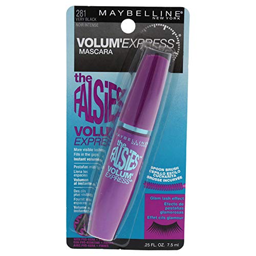 Maybelline Volum' Express The Falsies Washable Fiber Mascara, Volumizing and Separating Make Up Formula, Very Black, 1 Count