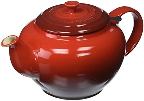 Le Creuset Stoneware Large Teapot with Stainless Steel Infuser, Cerise (Cherry Red)