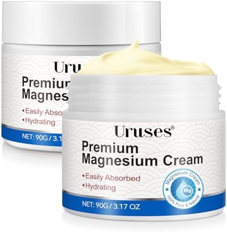 2PCS Magnesium Cream, Magnesium Lotion, Topical Magnesium Chloride, Highly Concentrated Magnesium for Leg, Muscle, Joint Care, Magnesium Oil Cream with Pure Zechstein Magnesium