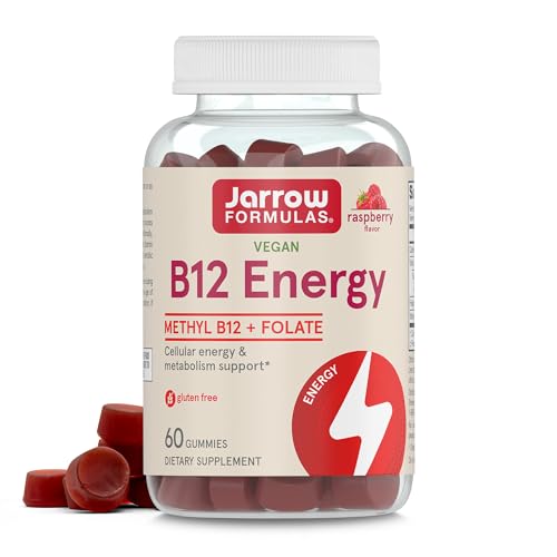 Jarrow Formulas Methyl B12 and Folic Acid Energy, Dietary Supplement, B12 Gummies for Adults, 60 Gummies, 30 Day Supply
