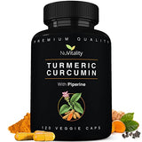 Turmeric Curcumin with Black Pepper Extract (Piperine) - 120 Veggie Tumeric Capsules - Premium 95% Standardized Curcuminoids - Best Absorption & Potency - Joint Support Supplement