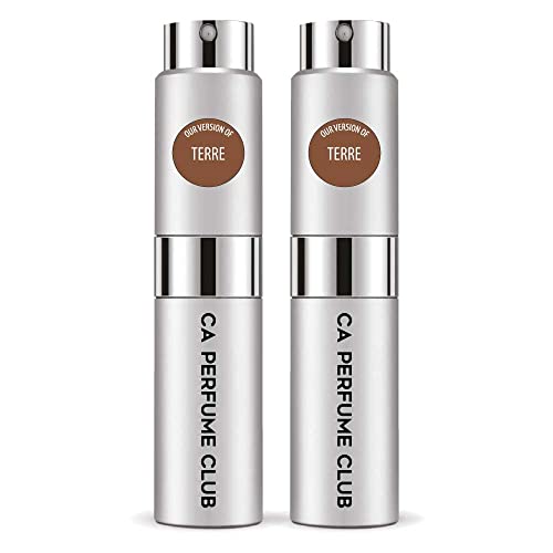 CA Perfume Impression of Hrms Terre For Men Replica Version Fragrance Dupes Concentrated Long Lasting Eau de Parfum Spray Refillable Atomizer Bottle 0.27 Fl Oz-X2