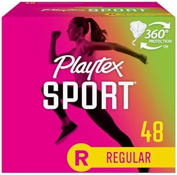 Playtex Sport Tampons, Regular Absorbency, Fragrance-Free - 48ct (Packaging May Vary)