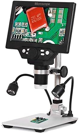 G1200 Digital Microscope 7 Inch Large Color Screen Large Base LCD Display 12MP 1-1200X Continuous Amplification Magnifier With Aluminum Alloy Stand with Two Fill Lights