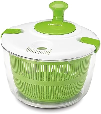 Cuisinart Large Salad Spinner, 5-Qt , Vegetable & Fruit Salad Washing Bowl with Strainer, Quick Prep Spinner for Salad Greens, Lettuce, Fruits & Vegetables, CTG-00-SAS