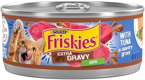 Purina Friskies Wet Cat Food Gravy Pate, Extra Gravy Pate With Tuna in Savory Wet Cat Food Gravy - (Pack of 24) 5.5 oz. Cans