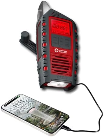 Eton Odyssey Hand Crank Emergency Radio, NOAA Weather Radio, AM/FM Shortwave Radio, Flashlight, Phone Charger, Solar Charger, Bluetooth Speaker, Officially Licensed American Red Cross Radio
