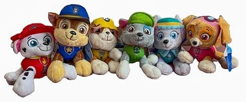 PAW Patrol 6" Plush Toy SET of 6 Characters Marshall Skye Everest Rocky Rubble Chase
