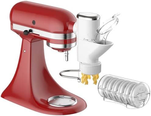 Gvode Pasta Press Attachment for Kitchenaid Stand Mixers - Gourmet Pasta Press Attachment for Kitchen aid with 7 Interchangeable Pasta Plates, Pasta Extruder Accessories