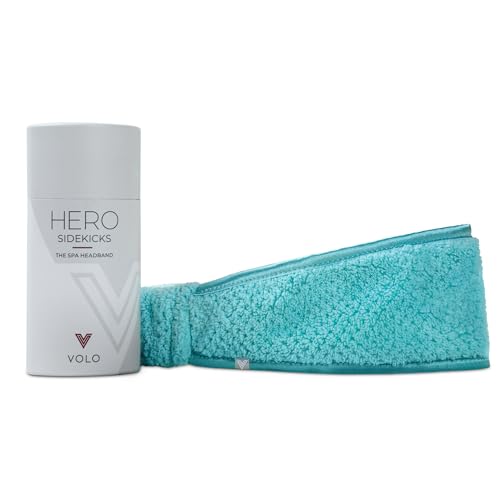 VOLO Spa Headband | Capri Blue | Gentle Microfiber Hair Band | Ultra-Soft, Absorbent, Breathable Facial Head Wrap, Adjustable Stretch Makeup Headband for Face Washing, Shower, Facials, All Hair Types