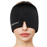 EXQUISLIFE Migraine Headache Relief Cap, Gel Ice Head Wrap, Hot and Cold Therapy, Headache Eyes Mask for Sinus, Puffy Eyes, Tension and Stress Relief (Dark Black)