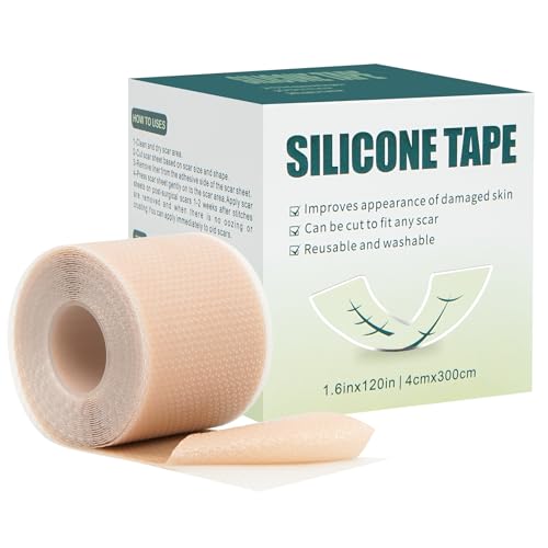 Silicone Scar Sheets (1.6" x 120" Roll-3M), Silicone Scar Tape for Scar Removal Treatment, Silicone Scar Removal Strips for Surgical, C-Section, Tummy Tuck, Keloid Bump Removal