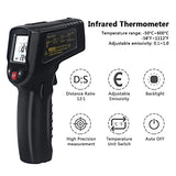 KETOTEK Infrared Thermometer Non Contact IR Digital Laser Temperature Gun -50℃～600℃ (-58℉～1112℉) Adjustable Emissivity Thermometer Gun for Cooking