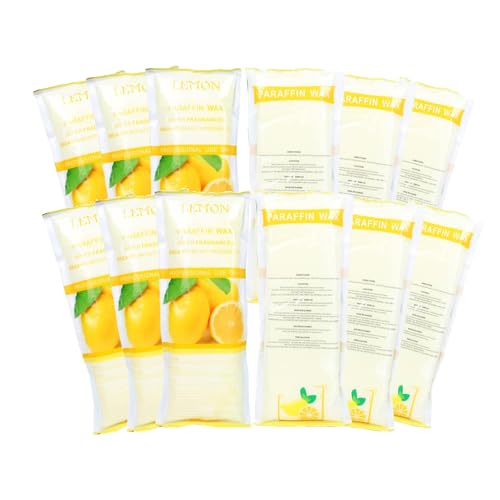 Toyar Paraffin Wax Refills, 12 Pack Lemon Scented Paraffin Wax Beads Blocks for Paraffin Bath, Paraffin Wax Machine Refills for Hand Feet Dry Skin,Rrelieves muscle fatigue, Hydration and nourish