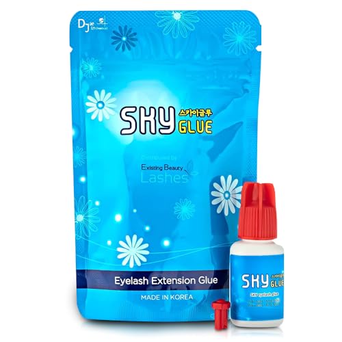 Sky Glue S+ Eyelash Extension Glue - Extra Strong Lash Extensions Adhesive Bond with 6-7 Weeks Retention and 1-2 Sec Dry Time, Long Lasting Semi Permanent Black Glue - 5 ml