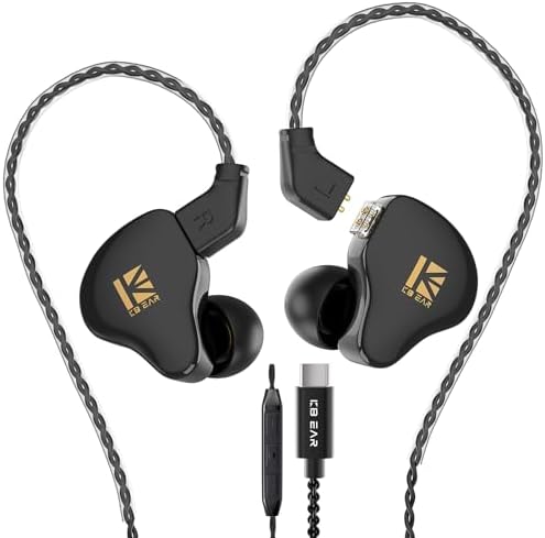 KBEAR KS1 USB C Headphones Wired Earbuds, Crystal Clear Sound Earphones for iPhone 15 Pro Max Plus Samsung Galaxy s23 s22 s21 s20 Ultra, High Resolution Headphone for Singers Musician