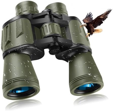 20x50 Binoculars for Adults, Binoculars HD High Powered Professional Binoculars for Bird Watching Travel Stargazing Concerts Outdoor Sports-BAK4 Prism FMC Lens,Waterproof with Phone Adapter,Green
