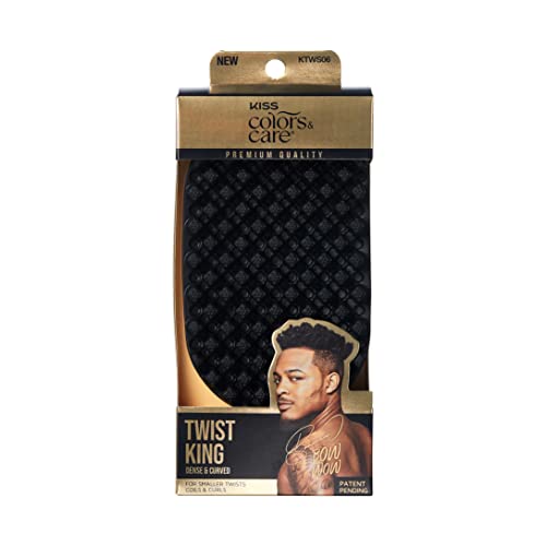 KISS Colors & Care Premium Twist King - Dense Design For Shorter Hair, Long-Lasting Durable, 2X Longevity, Defines Twists, Professional Quality, Quick & Easy Styling, Washable