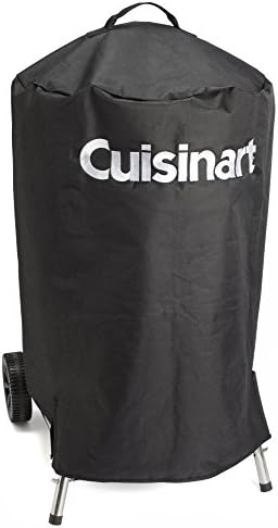 Cuisinart 18” Smoker & Grill Cover, Universal Fit for Grills, Griddles, Smokers, Durable 600D Fabric, Water & Weather Resistant Nylon, UV and Fade Resistant Barbecue Cover with Velcro, Black