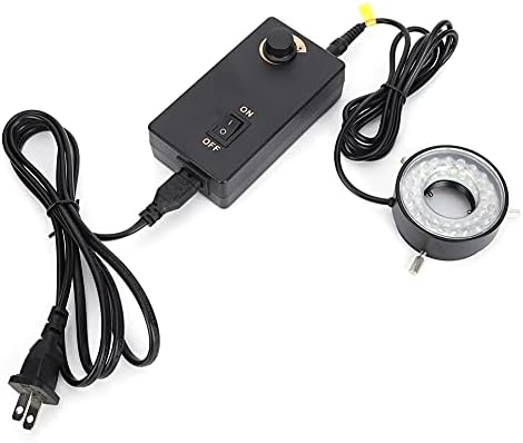 Microscope Ring Light LED Ring Light White Light Adjustable Brightness Light Source for Video Microscopes Optical Instrument(US Plug 100-240V)