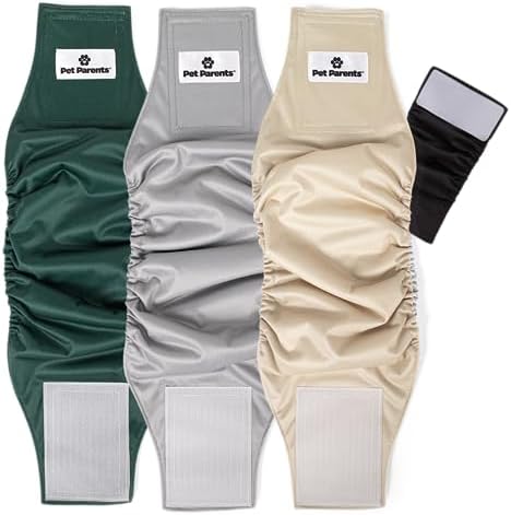 Pet Parents® Washable Belly Bands for Male Dogs (3pack) + Extendrs® of Durable Dog Diapers Male, Premium Male Dog Diapers & Dog Wraps (Small, Spruce)