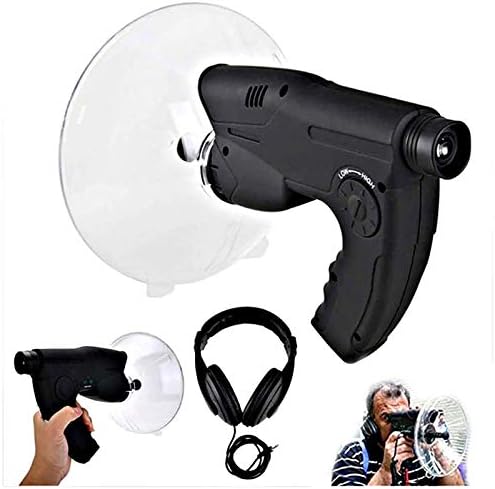 Parabolic Microphone Bionic Ear Spy Ear Bionic Listening Device Nature Observing Record for Long Range Listening Device up to 300 FT 8X Magnification Monocular Soun