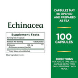 Nature's Bounty Echinacea, Herbal Supplement, Supports Immune Health, 400mg, 100 Capsules