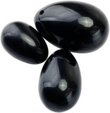 Black Jade Y-O-N-I Eggs Massage Stone, Black Obsidian Massage Balls, Natural Crystal Massage Stone, Stress Release Exercise Balls for Women Pelvic Muscles Train