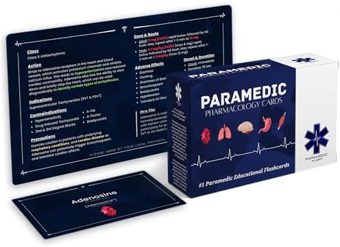EMT & Paramedic Pharmacology Drug Study Flashcards & Pocket Guide With Test Questions, Dosage Formulas, IV Guages, Concentrations, Drip Rates, & So Much More For Students, EMTs, Paramedics, or Nurses.