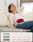 iDOO Wearable Heating Pad, FSA HSA Eligible, Period Cramps Pain Relief Heating Pad with 3 Heat Levels and 3 Massage Modes, Wireless Heat Pad Cordles, Mothers Day Gifts for Mom (Red)
