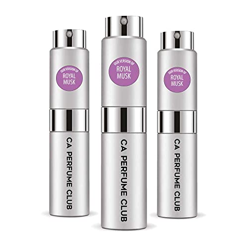 CA Perfume Impression of Emra Royal Musk For Women & Men Fragrance Concentrated Long Lasting Eau de Parfum Spray Refillable Glass Atomizer Bottle 0.27 Fl Oz-X3