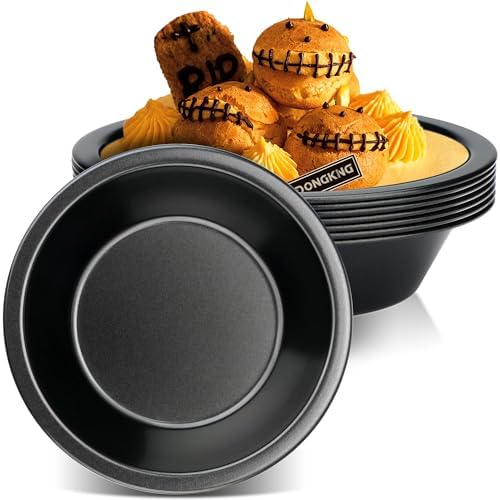 5 inch Small Pie Pan, 8 Pack Nonstick Round Mini Cake Bread and Meat Pie Tins for Oven and Instant Pot Baking