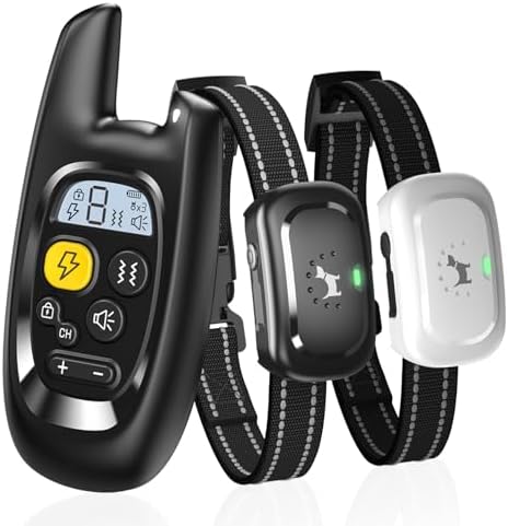 Dog Shock Collar for 2 Dogs - [2025 Newly Upgraded] Dog Training Collar with Remote,Rechargeable E-Collar Waterproof Collars with Unique Shock-Lock Keypad for Large Medium Small Dogs All Breeds
