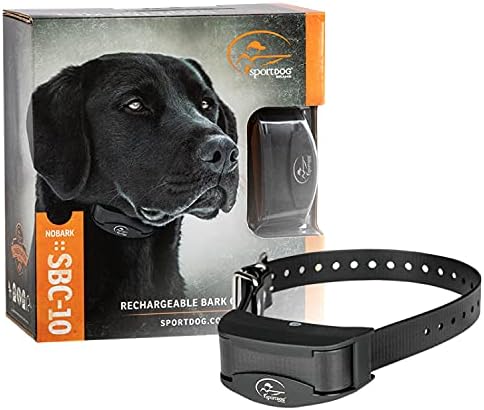 SportDOG Brand NoBark 10 Collar, Dog Bark Collars, Rechargeable, Programmable Bark Collar, Silent Partner Technology, Two Modes of Operation, Waterproof Collar (Black)