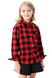 SANGTREE Family Matching Flannel Shirts Christmas Girls Flannel Shirts Long Sleeve Button Down Plaid Shirts Red, 12-13 Years = Tag 180