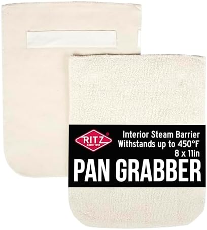 RITZ Food Service CLPG1-2E Terry Hot Pad Pot Holder with Steam Barrier,Commercial Product, 8" x 11", Set of 2, Beige