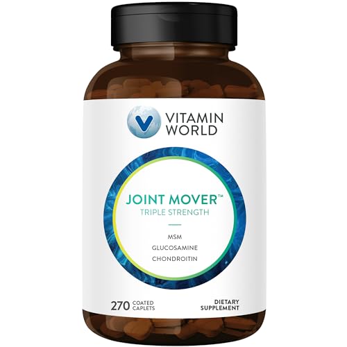 Vitamin World Triple Strength Joint Mover, Glucosamine Chondroitin with MSM Joint Support Supplement, Collagen & Boswellia Serrata Extract, Support Joint Strength, Comfort & Flexibility, 270 Caplets