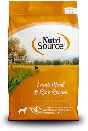 NutriSource Adult Dry Dog Food, Lamb Meal and Rice, 12LB