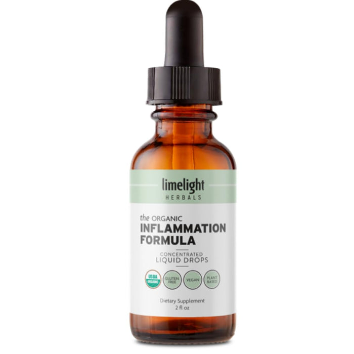 LIMELIGHT HERBALS The Organic Inflammation Formula: Advanced Liquid Supplement Drops with Concentrated Turmeric, Boswellia, Ginger, Black Pepper, Inflammatory Support, 60 Servings, Made in USA